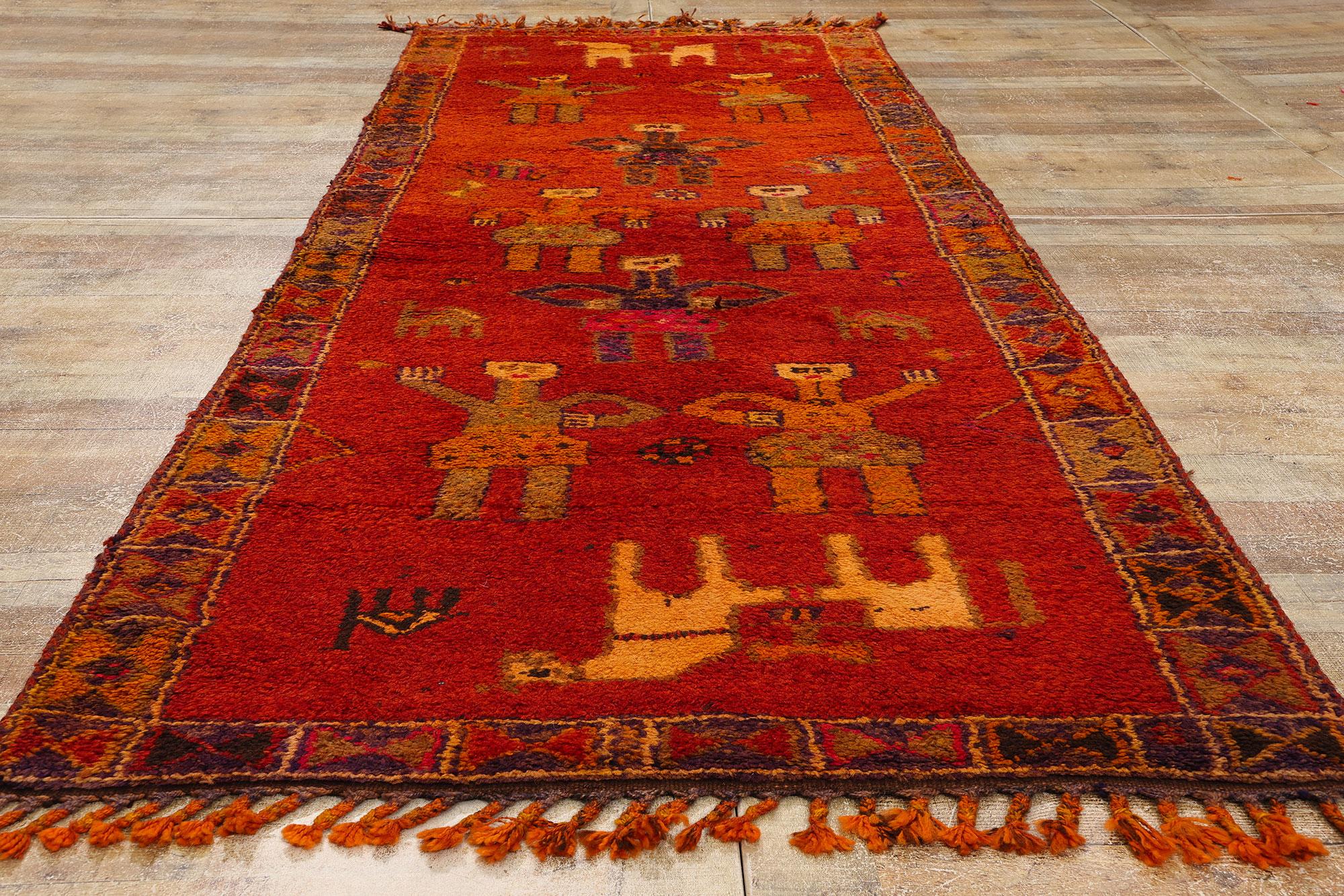 Wool Vintage Kurdish Pictorial Rug, Tragic Love Story of King Khosrow & Queen Shiri For Sale