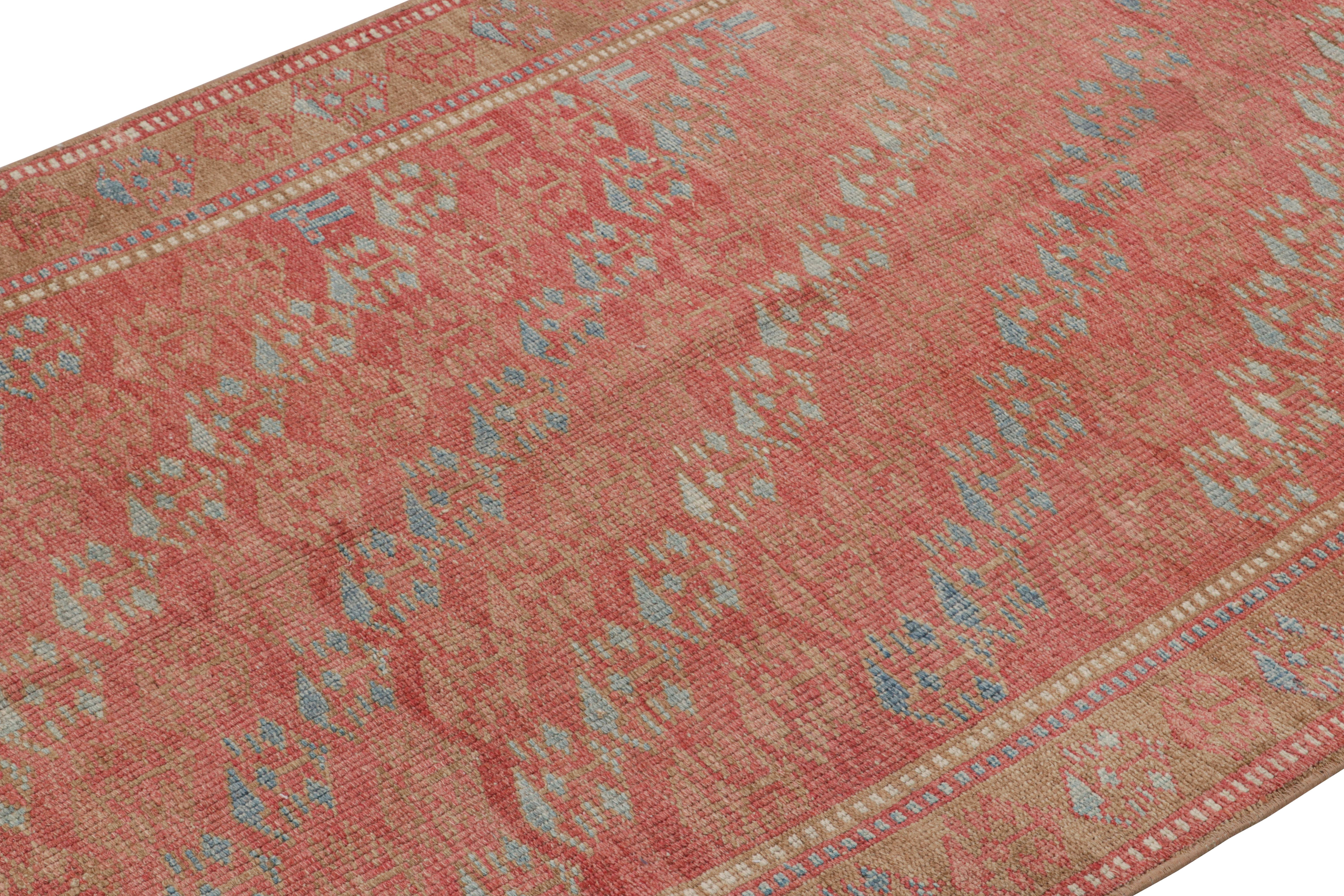 Turkish Vintage Kurdish Runner Rug in Red with Geometric Patterns, from Rug & Kilim For Sale