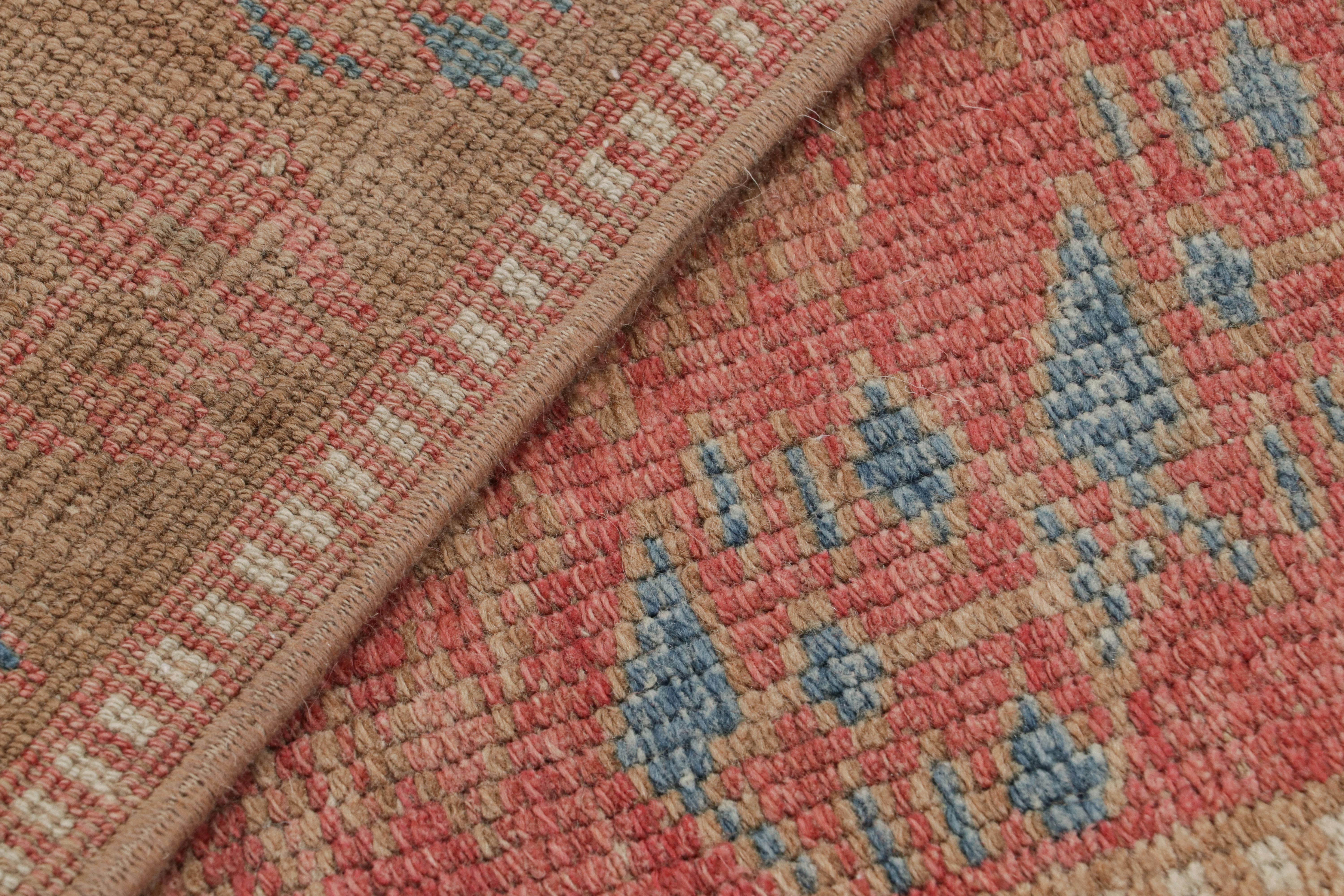 Mid-20th Century Vintage Kurdish Runner Rug in Red with Geometric Patterns, from Rug & Kilim For Sale