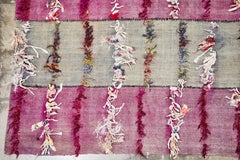 Vintage Kurdish Wool Rug in Pinks and Indigo