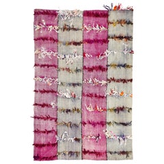Vintage Kurdish Wool Rug in Pinks and Indigo