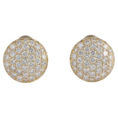 Vintage Kurt Wayne 18K Gold Diamond Button Earrings