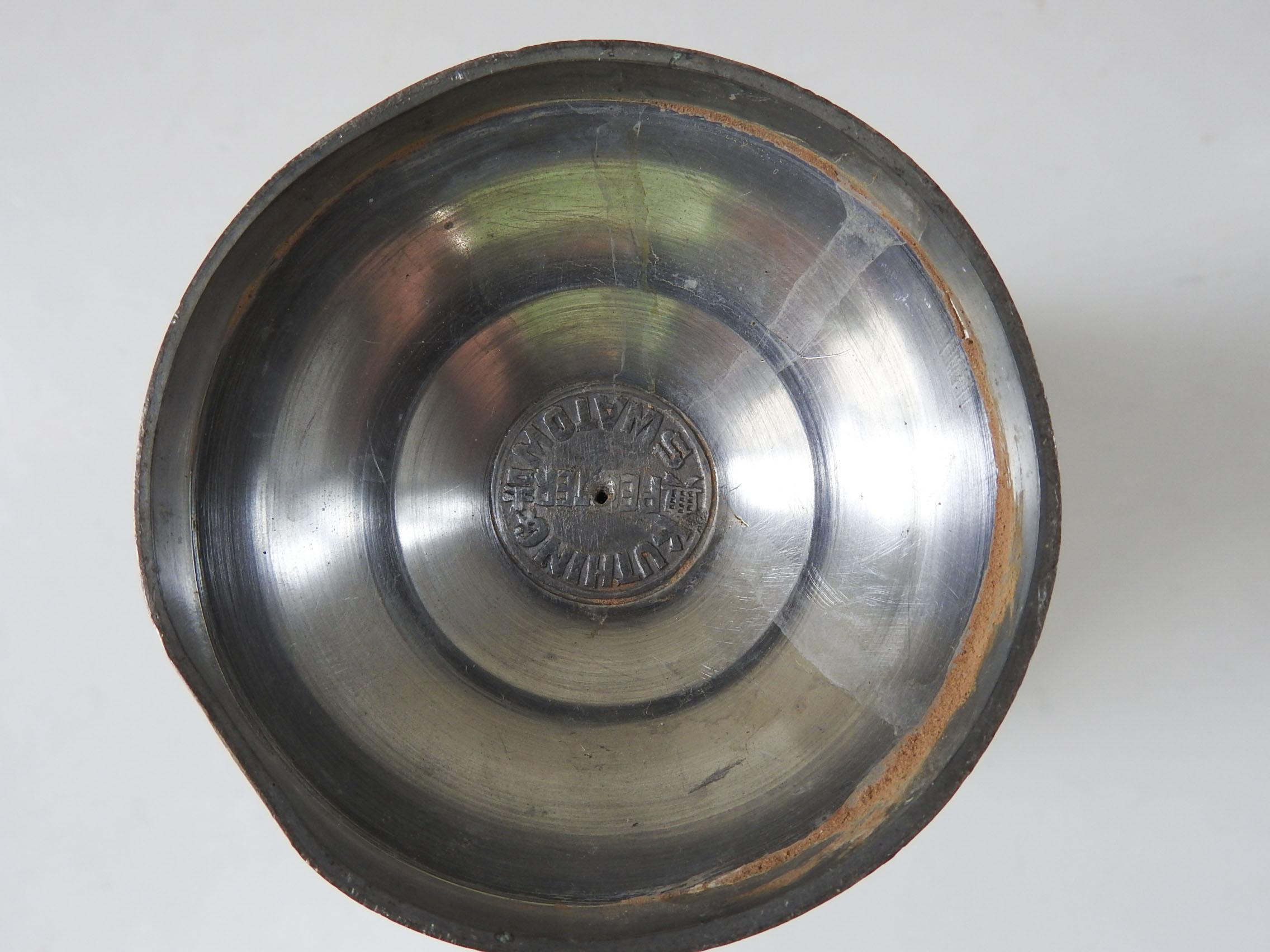 Vintage Kut Hing Swatow Pewter Globe Tea Caddy For Sale 3