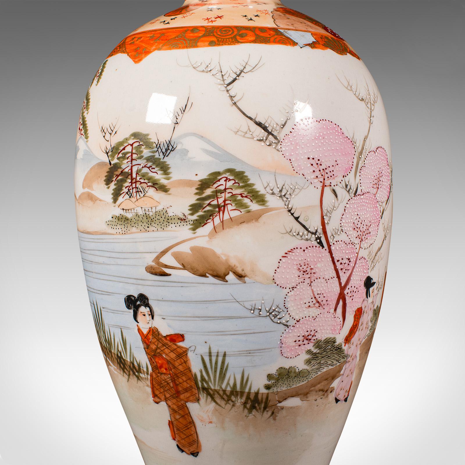 Vintage Kutani Vase, Japanese, Ceramic, Baluster Flower Urn, Art Deco, C.1930 For Sale 7