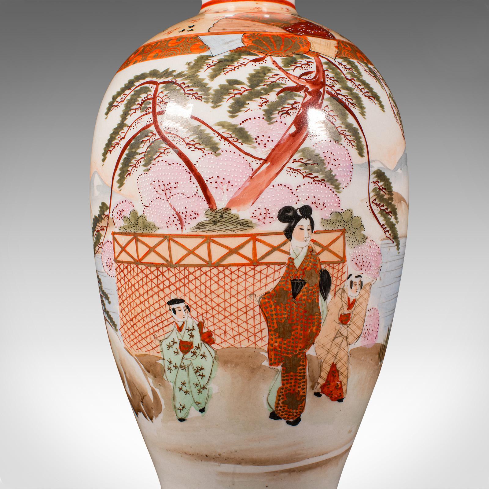 Vintage Kutani Vase, Japanese, Ceramic, Baluster Flower Urn, Art Deco, C.1930 For Sale 5