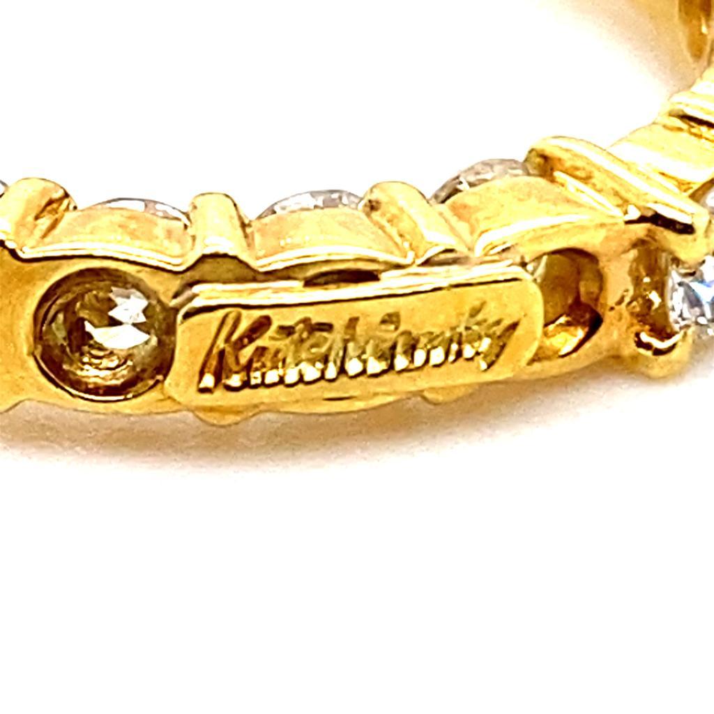 Vintage Kutchinsky 18 Karat Yellow Gold Diamond Hoop Earrings For Sale 2