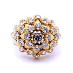 Anello vintage Kutchinsky in oro giallo 18 carati con diamanti, circa 1970