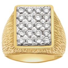 Vintage Kutchinsky 18k textured shank set with 2 carats in pave diamonds