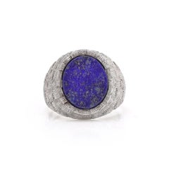 Vintage Kutchinsky Bague en or blanc 18KT Lapis