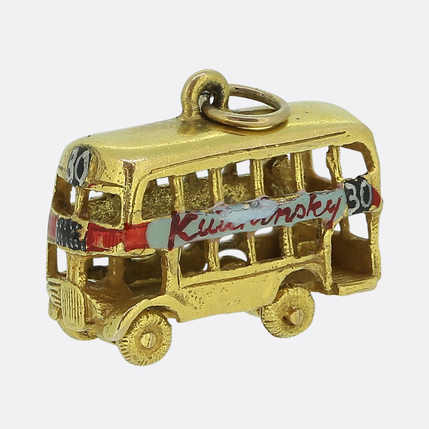 Vintage Kutchinsky Bus Charm In Good Condition For Sale In London, GB