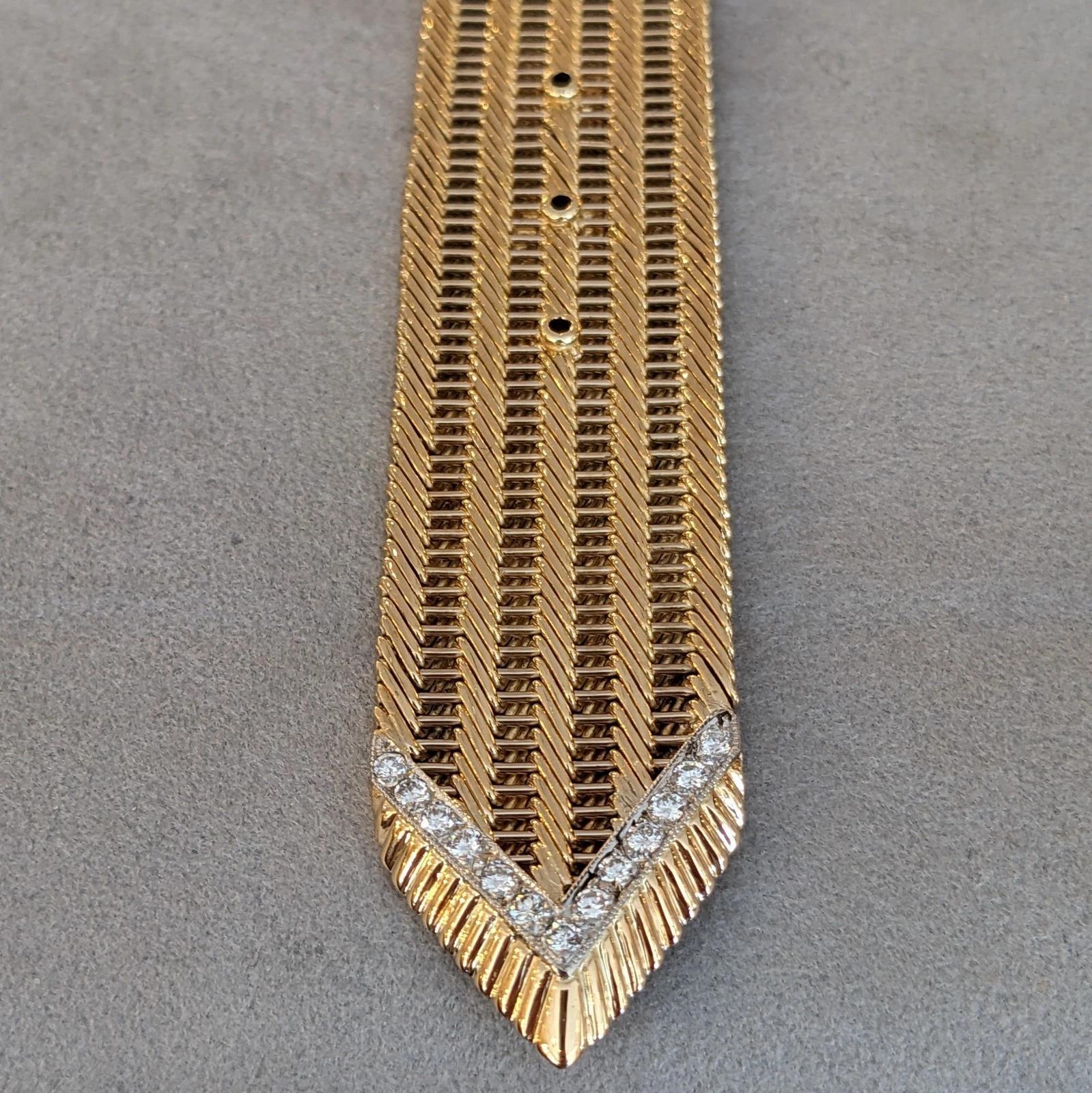 Pulsera vintage Kutchinsky de oro amarillo de 18 quilates con diamantes en venta 5