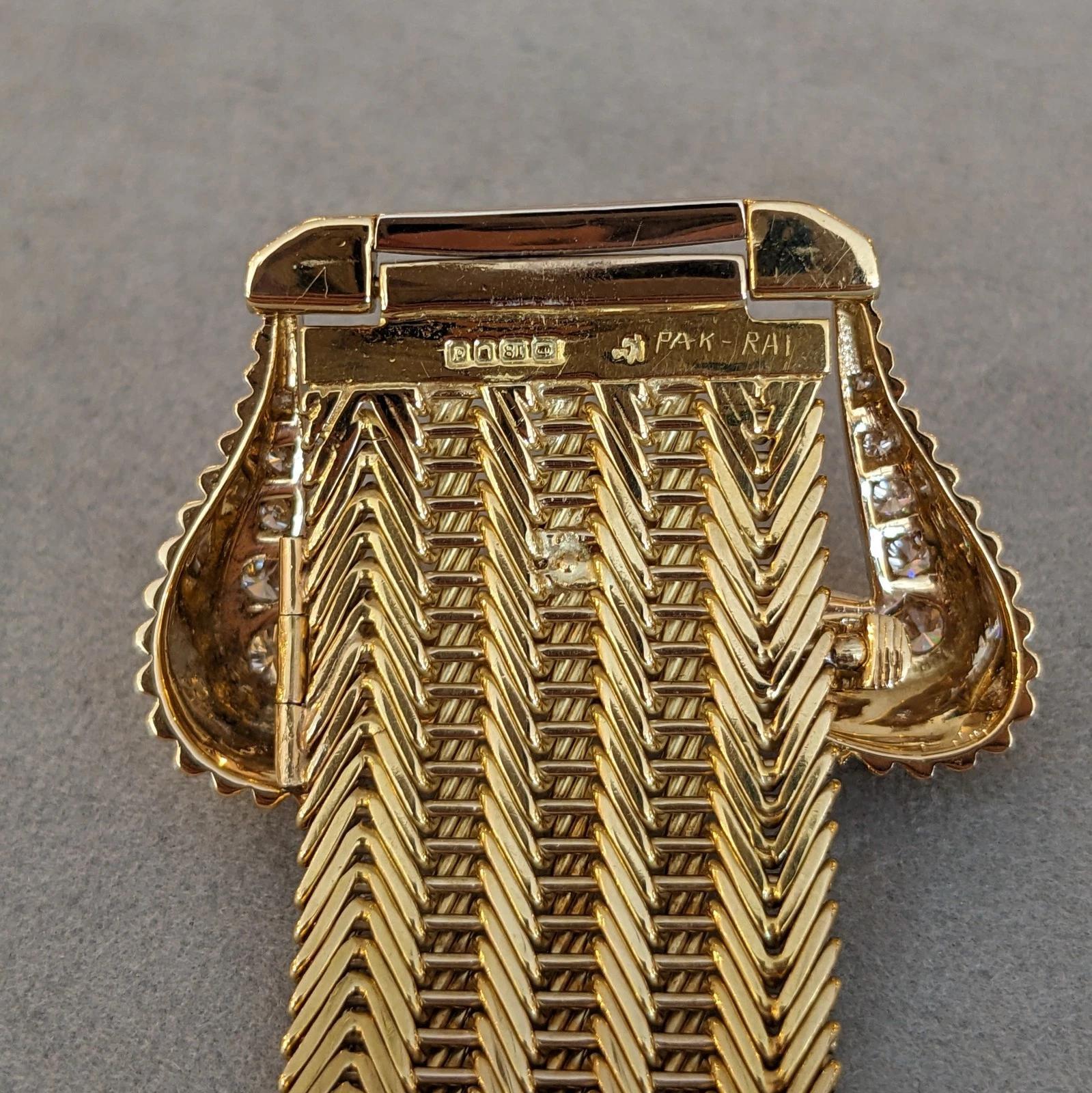 Pulsera vintage Kutchinsky de oro amarillo de 18 quilates con diamantes en venta 7