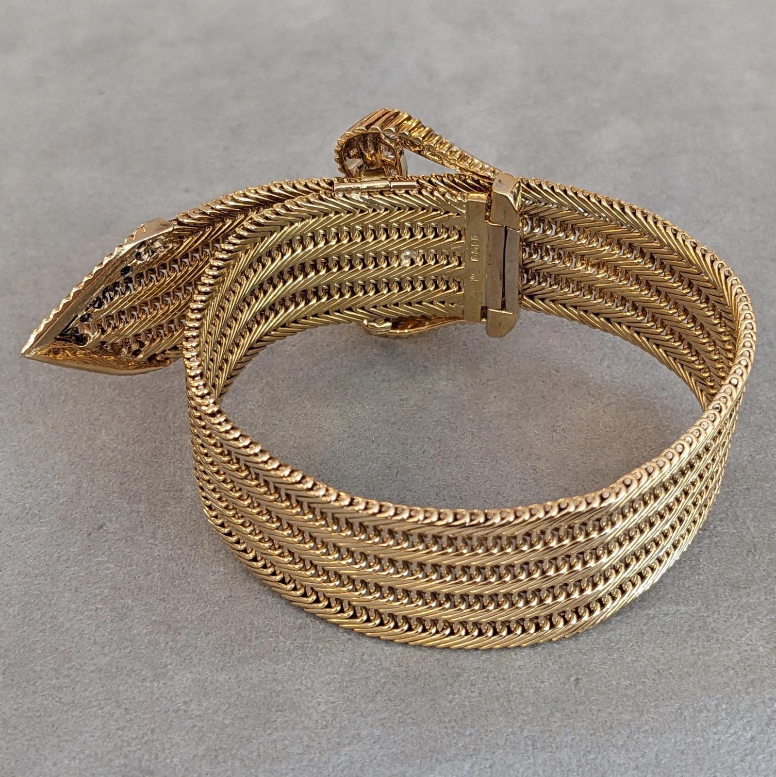 Pulsera vintage Kutchinsky de oro amarillo de 18 quilates con diamantes en venta 1