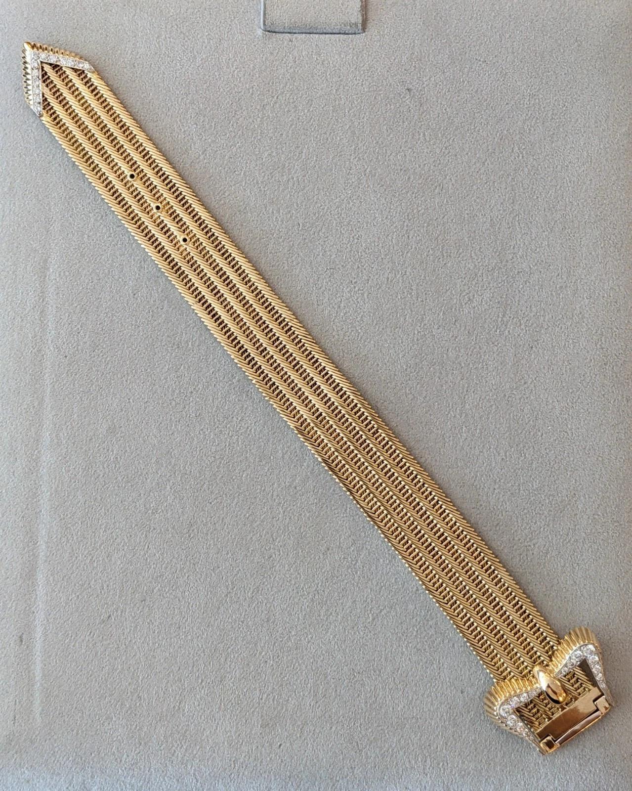 Pulsera vintage Kutchinsky de oro amarillo de 18 quilates con diamantes en venta 3