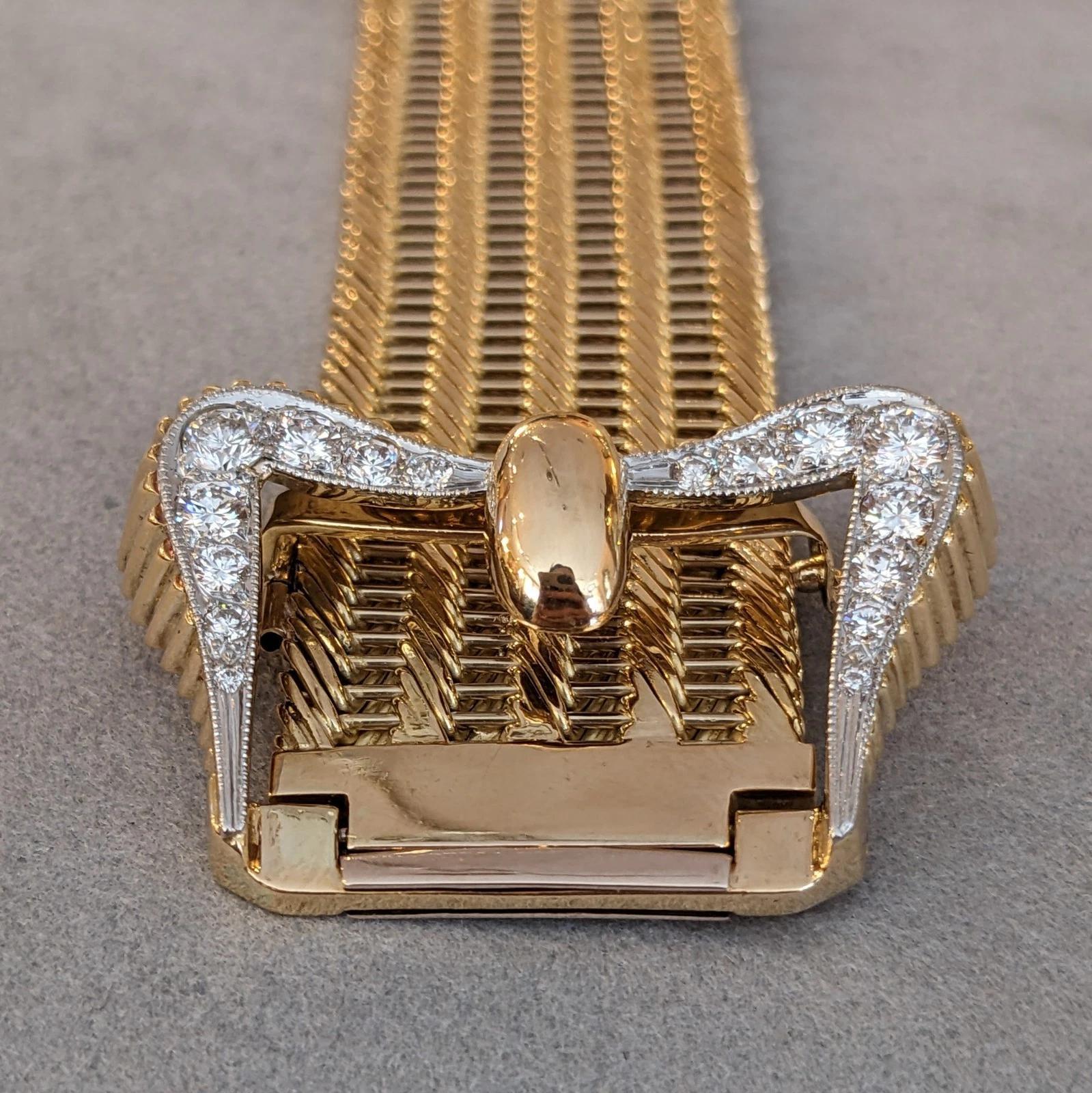 Pulsera vintage Kutchinsky de oro amarillo de 18 quilates con diamantes en venta 4