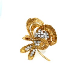 Vintage Kutchinsky Diamant-Brosche Set in 18ct Gelb & Weißgold