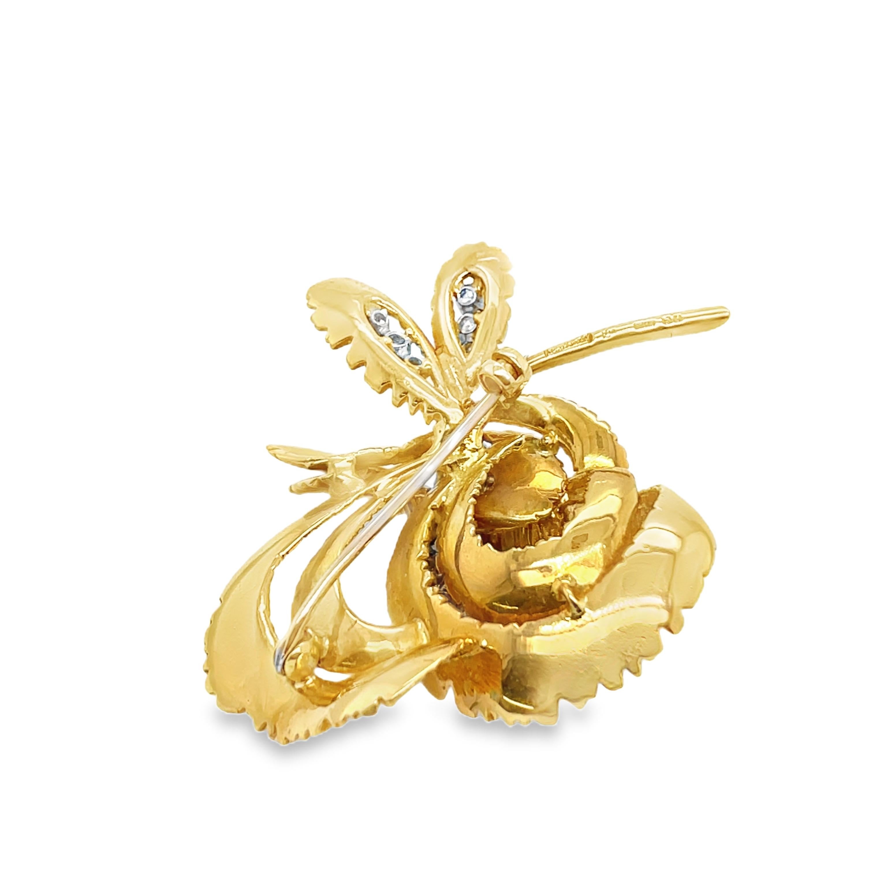 Women's Vintage Kutchinsky Diamond Brooch Set In 18ct Yellow & White Gold