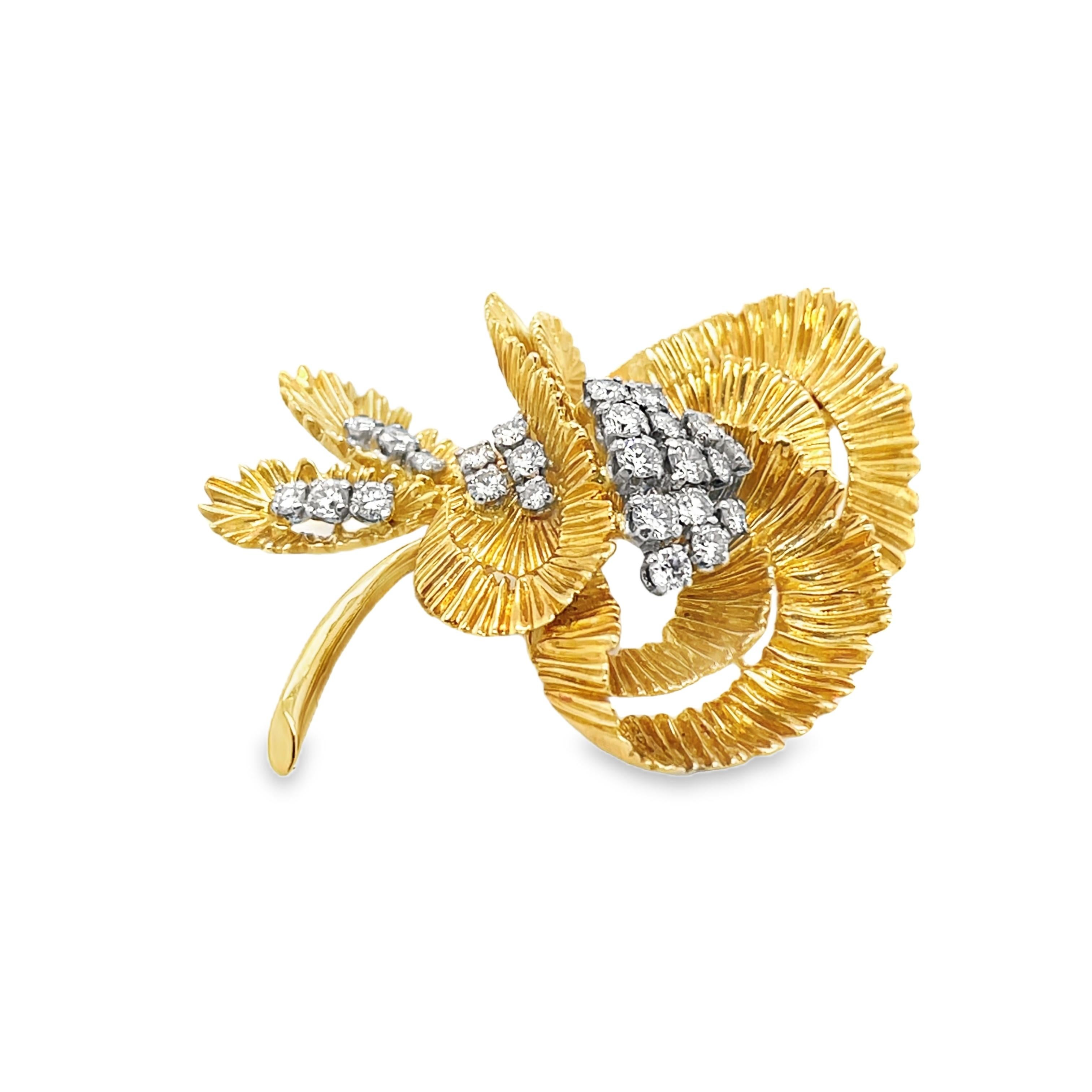 Vintage Kutchinsky Diamond Brooch Set In 18ct Yellow & White Gold 1