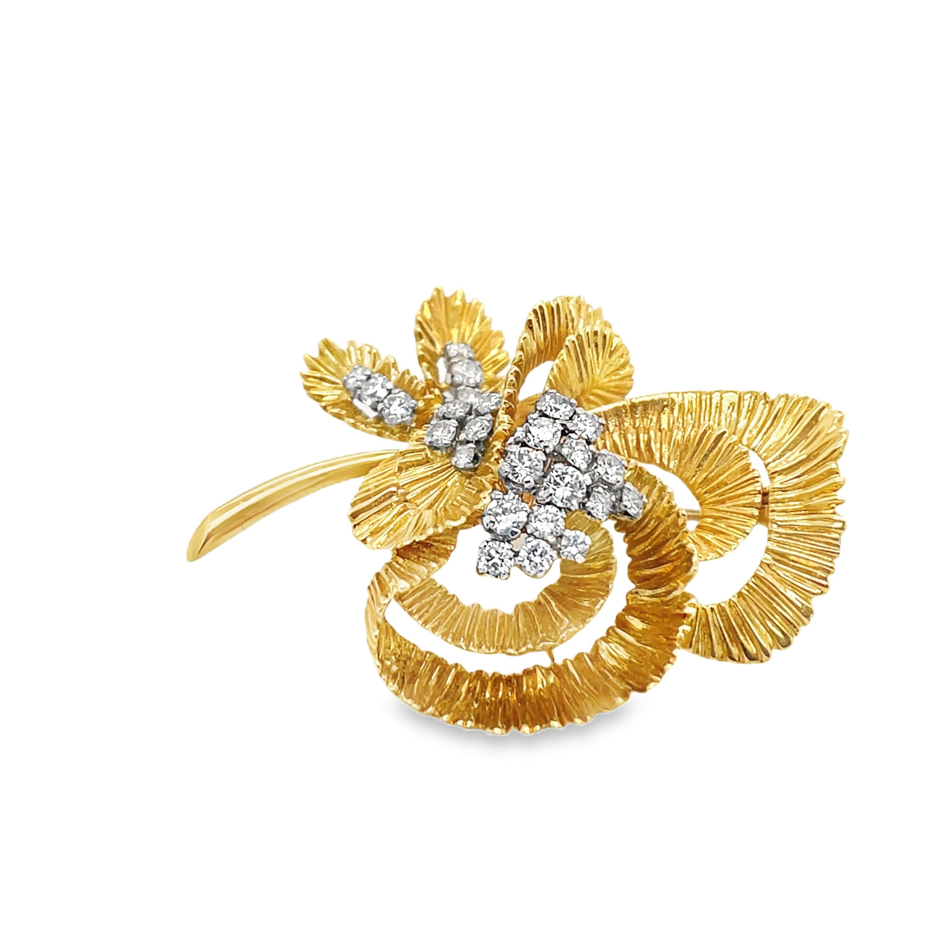 Vintage Kutchinsky Diamond Brooch Set In 18ct Yellow & White Gold 2