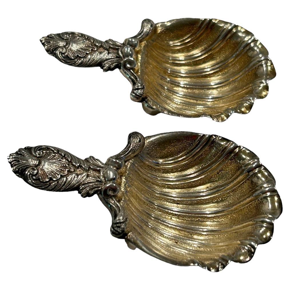 Vintage L. Codevilla Genova Silver Small Shell Footed Salt Dish 'Set of 2' For Sale