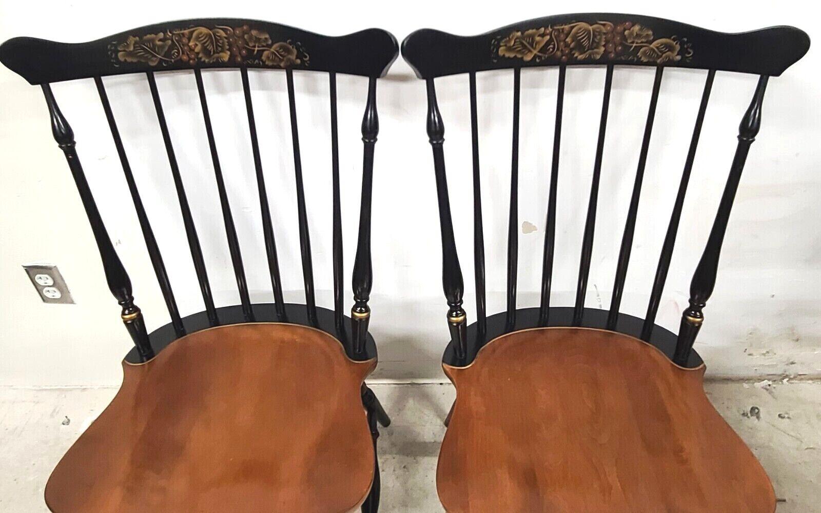 Maple Vintage L Hitchcock Harvest Windsor Dining Chairs, Set of 4