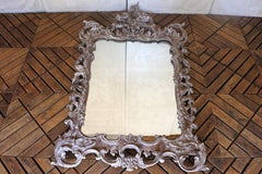 Miroir mural vintage « La Barge » de style rococo italien, sculpté, datant des années 1970 CIRCA