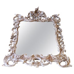 Miroir mural vintage « La Barge » de style rococo italien, sculpté, datant des années 1970 CIRCA