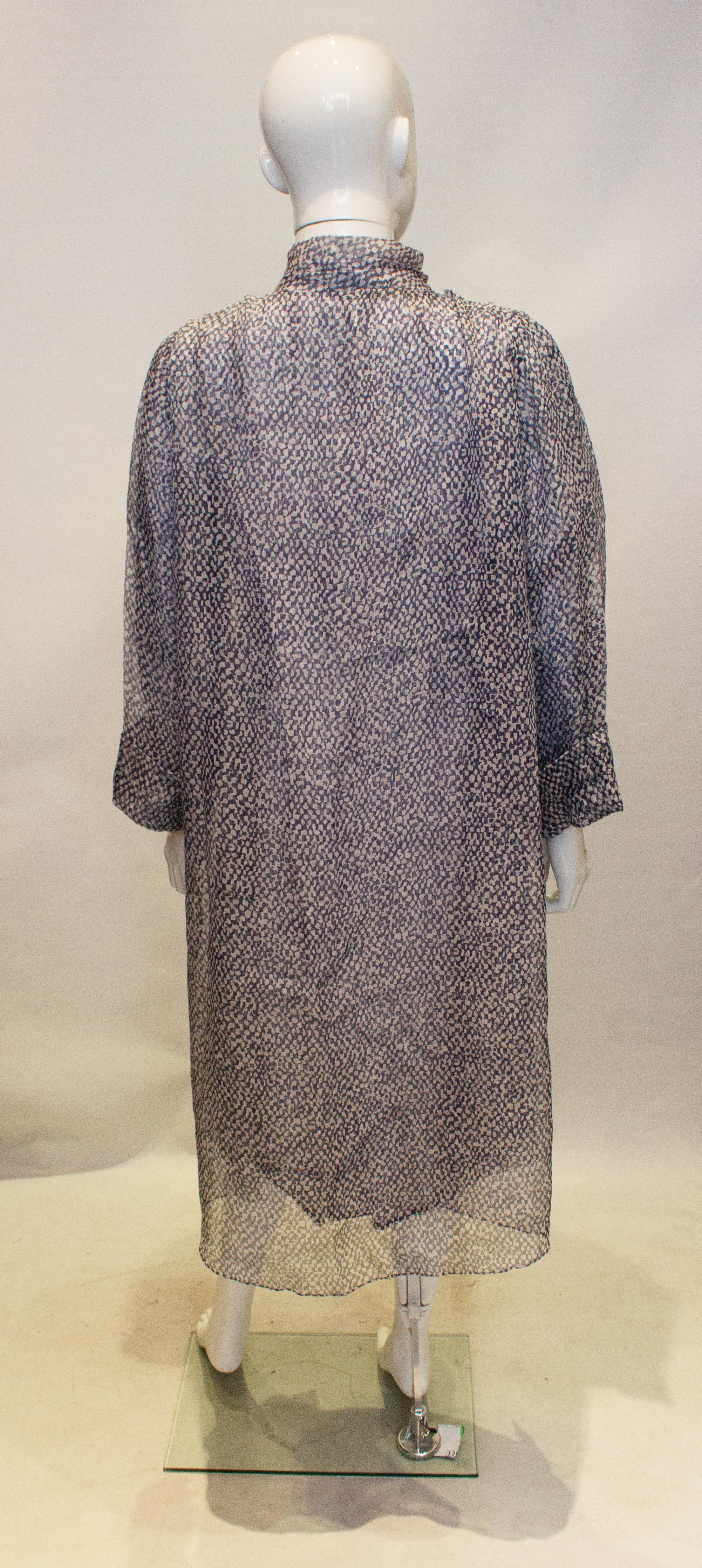 Brown Vintage La Chasse Silk hiffon Dress and Coat For Sale