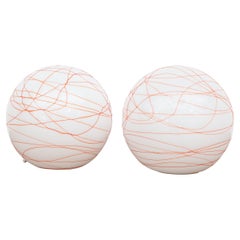 Lampada da tavolo a globo in vetro soffiato vintage La Cultura con scatola originale