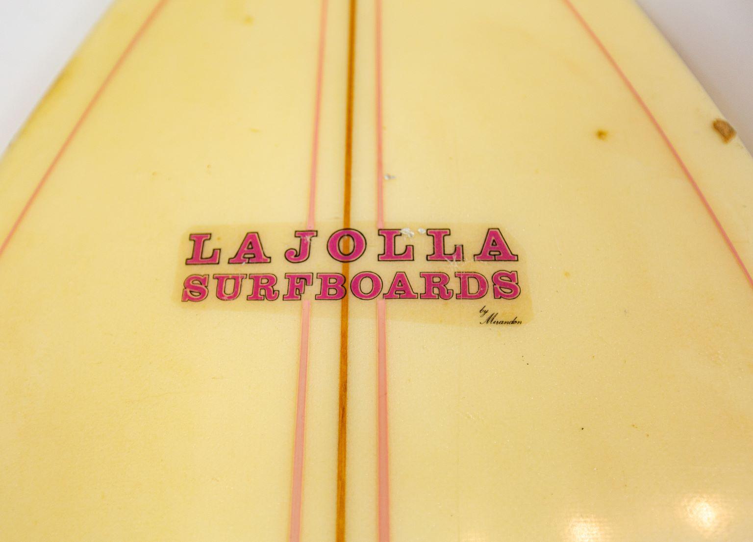 Vintage LA Jolla Longboard Surfboard by Mirandon, circa 1960s 1
