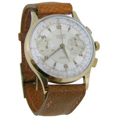 L.A. Leuba Gelb-Roségold-Chronographuhr mit Handaufzug