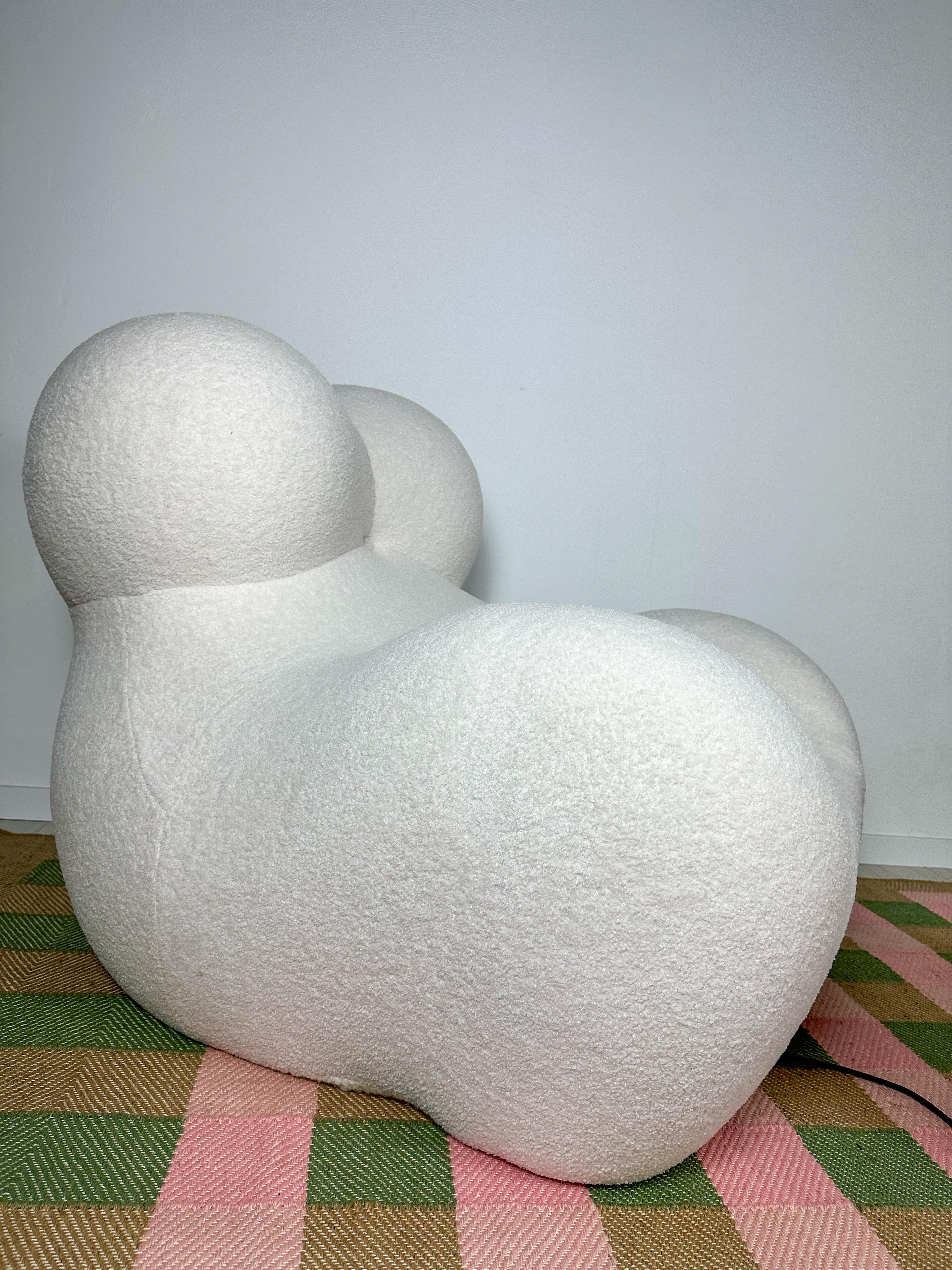 Mid-Century Modern Vintage La Mamma Up5 Bouclé Lounge Chair by Gaetano Pesce for B&B Italian, 1960s