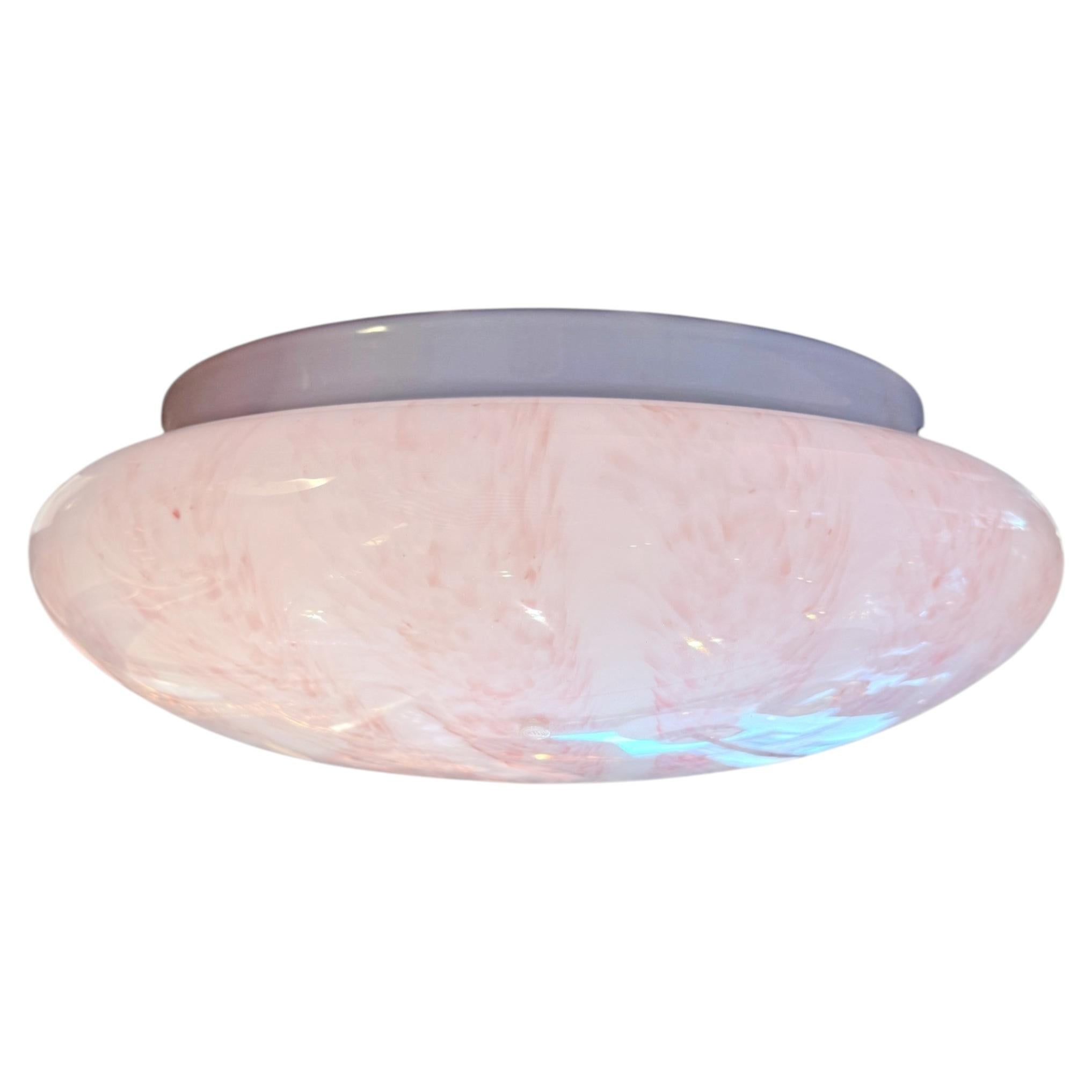 Vintage La Murrina Cristal de Murano, Decoración Remolino Rosa, Años 70
