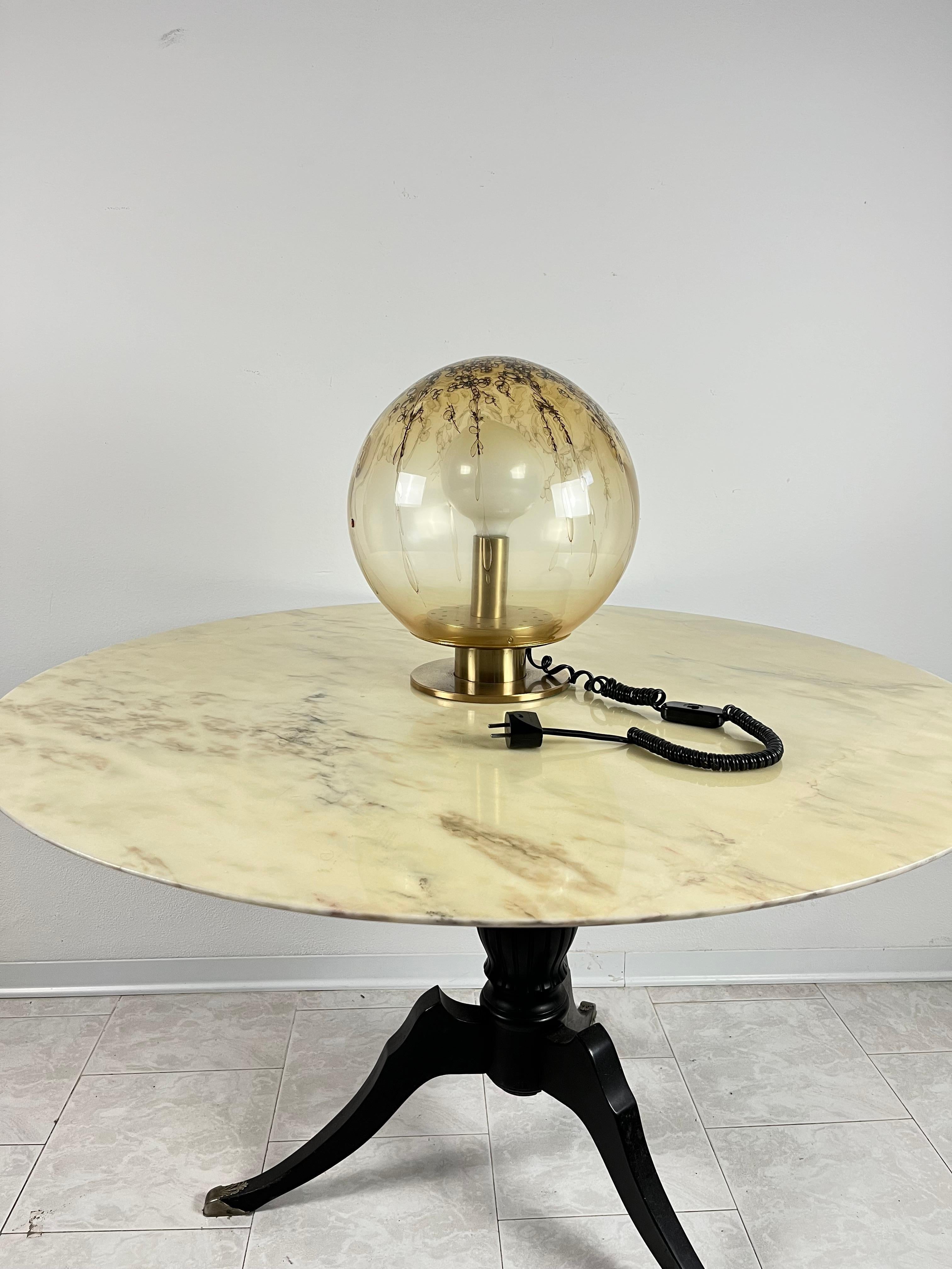 Autre Lampe de bureau vintage La Murrina, verre de Murano et laiton, Italie, 1968 en vente
