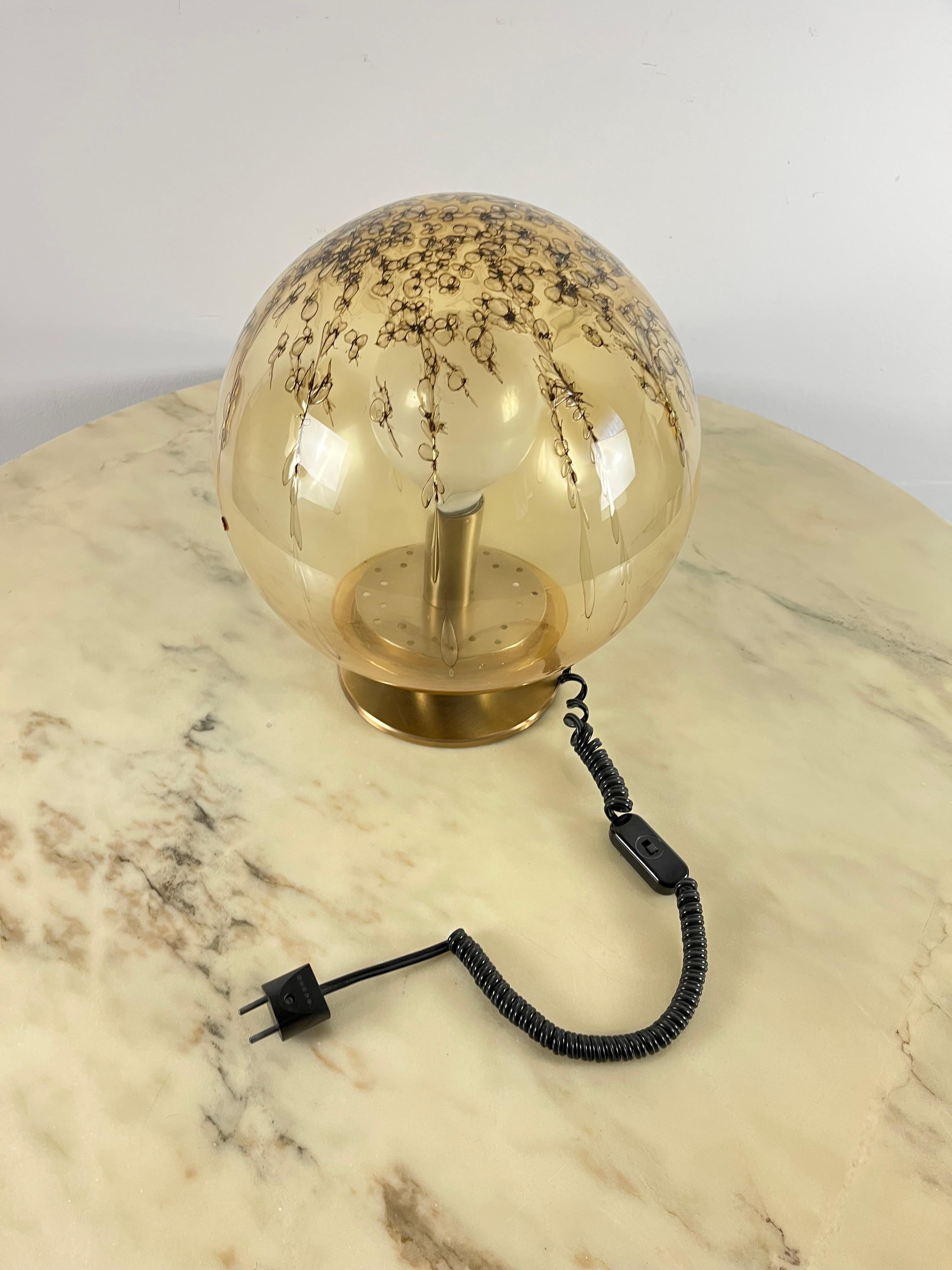 Vintage La Murrina Table Lamp, Murano glass and brass, Italy, 1968 In Good Condition For Sale In Palermo, IT