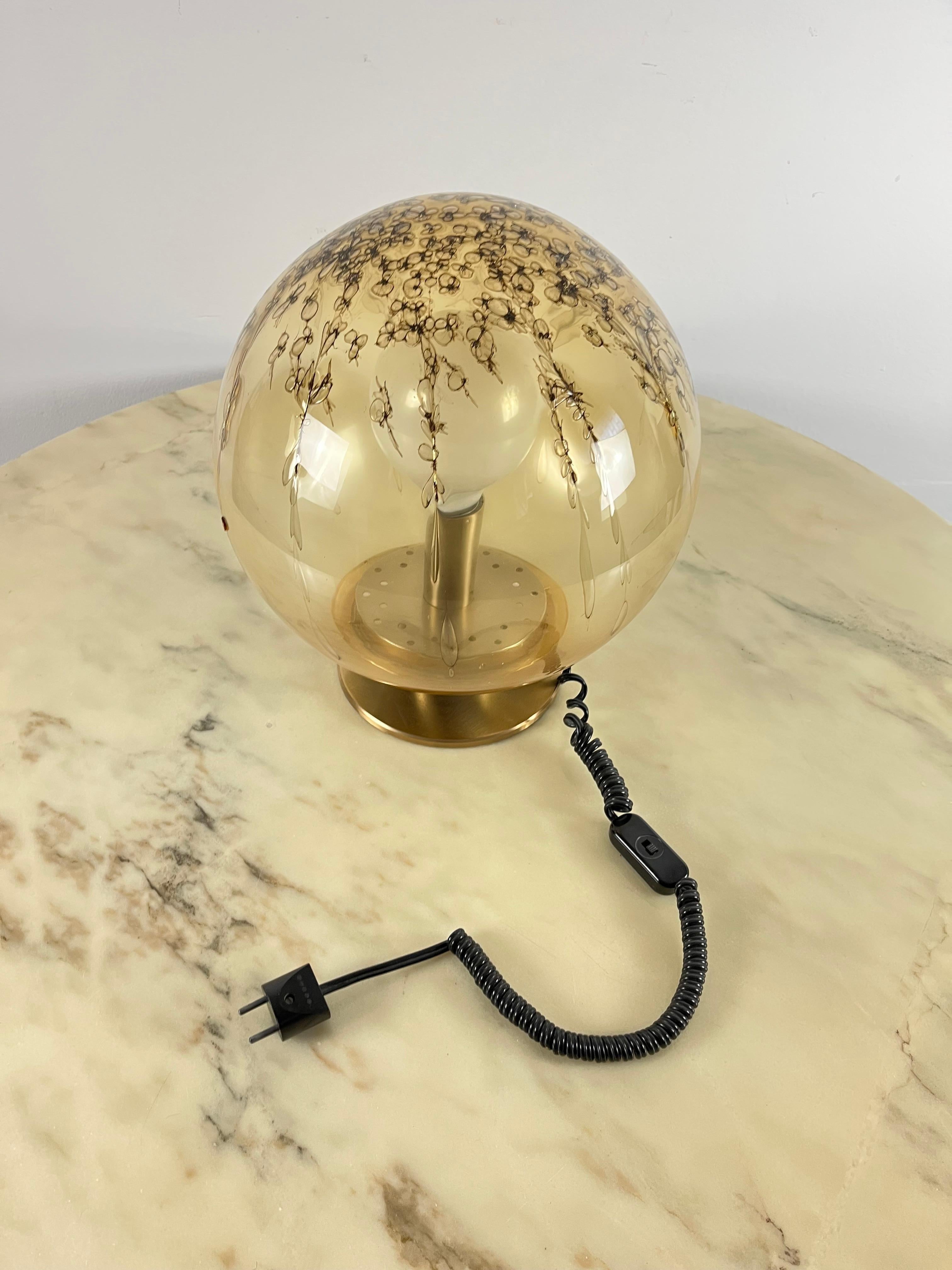 Lampe de bureau vintage La Murrina, verre de Murano et laiton, Italie, 1968 Bon état - En vente à Palermo, IT