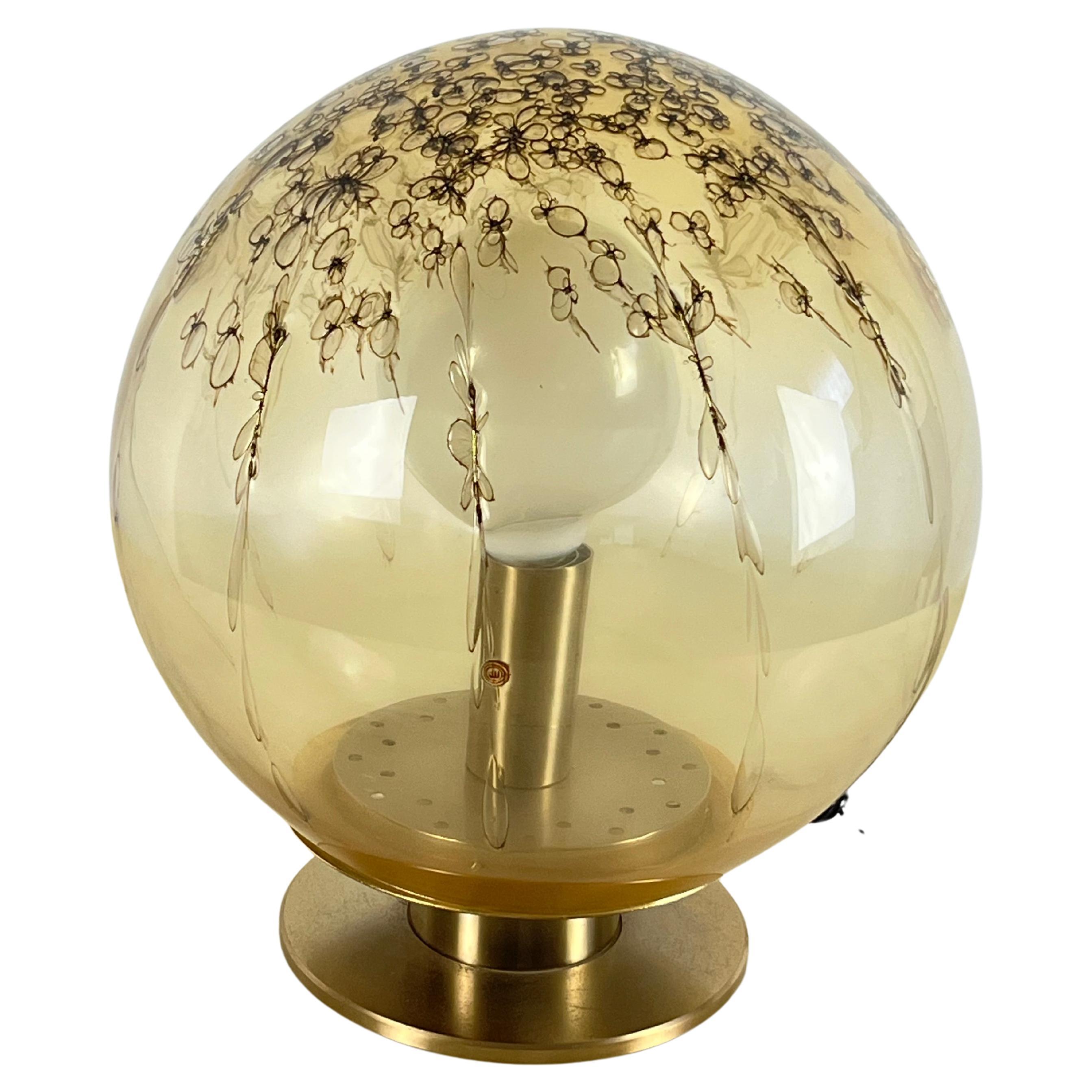 Lampe de bureau vintage La Murrina, verre de Murano et laiton, Italie, 1968 en vente