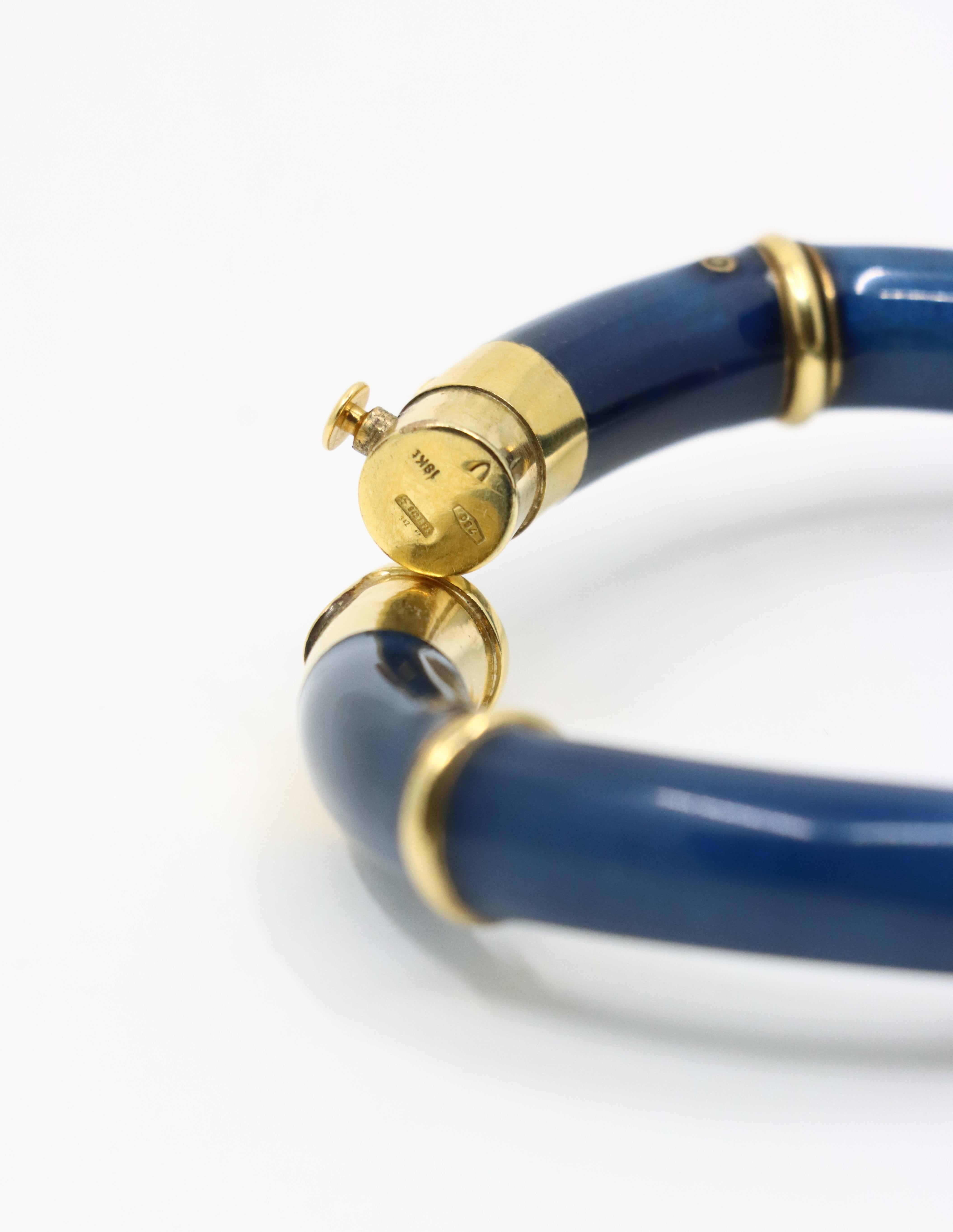 Vintage La Nouvelle Bague 18K Gold Enamel Bracelet 3