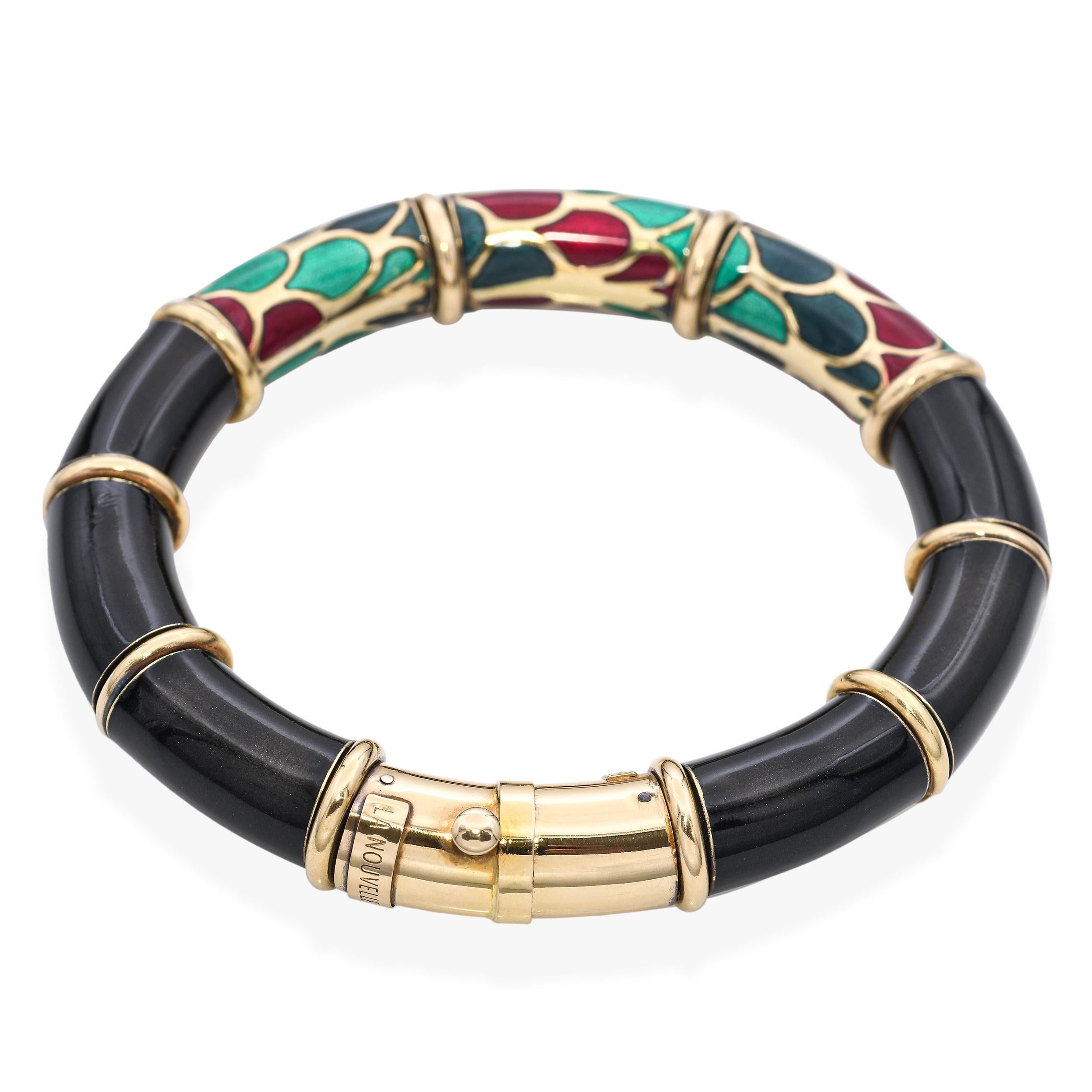 Pulsera vintage de esmalte La Nouvelle Bague en venta 2