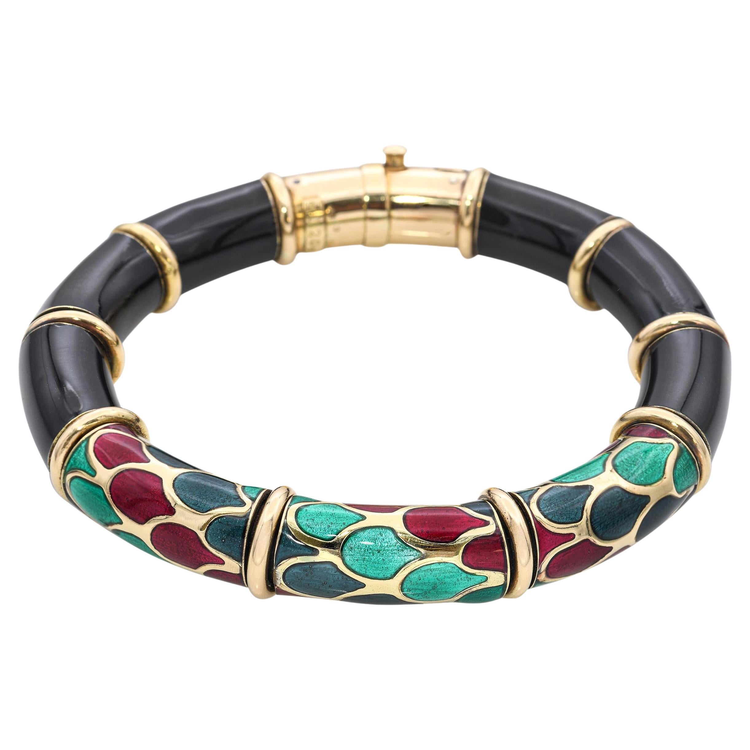 Pulsera vintage de esmalte La Nouvelle Bague en venta