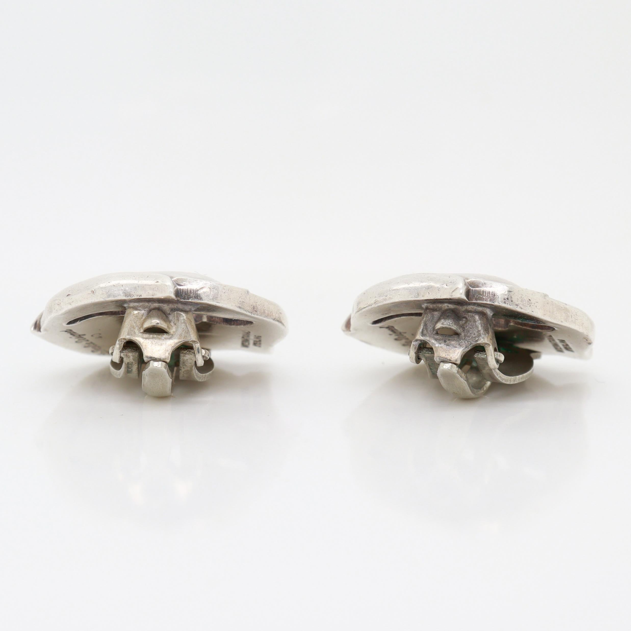 Vintage La Paglia for International Sterling Silver Clip-On Earrings No. 140 For Sale 8