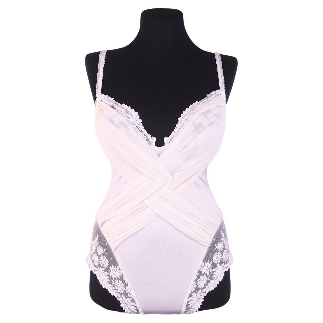 Pre-owned La Perla Vintage  Bodysuit / Body, Made In Italy, Size L, Excellent Condition In Gray