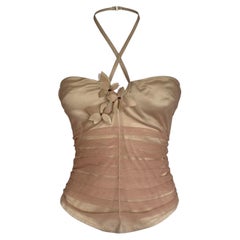 Vintage La Perla halter neck corset with flowers details