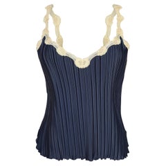 Vintage La Perla - Top cami plissettato in stile navy