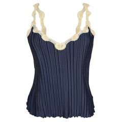 Vintage La Perla - Top Cami plissé - Marine