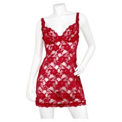 Vintage La Perla Rotes Spitzen-Slipkleid
