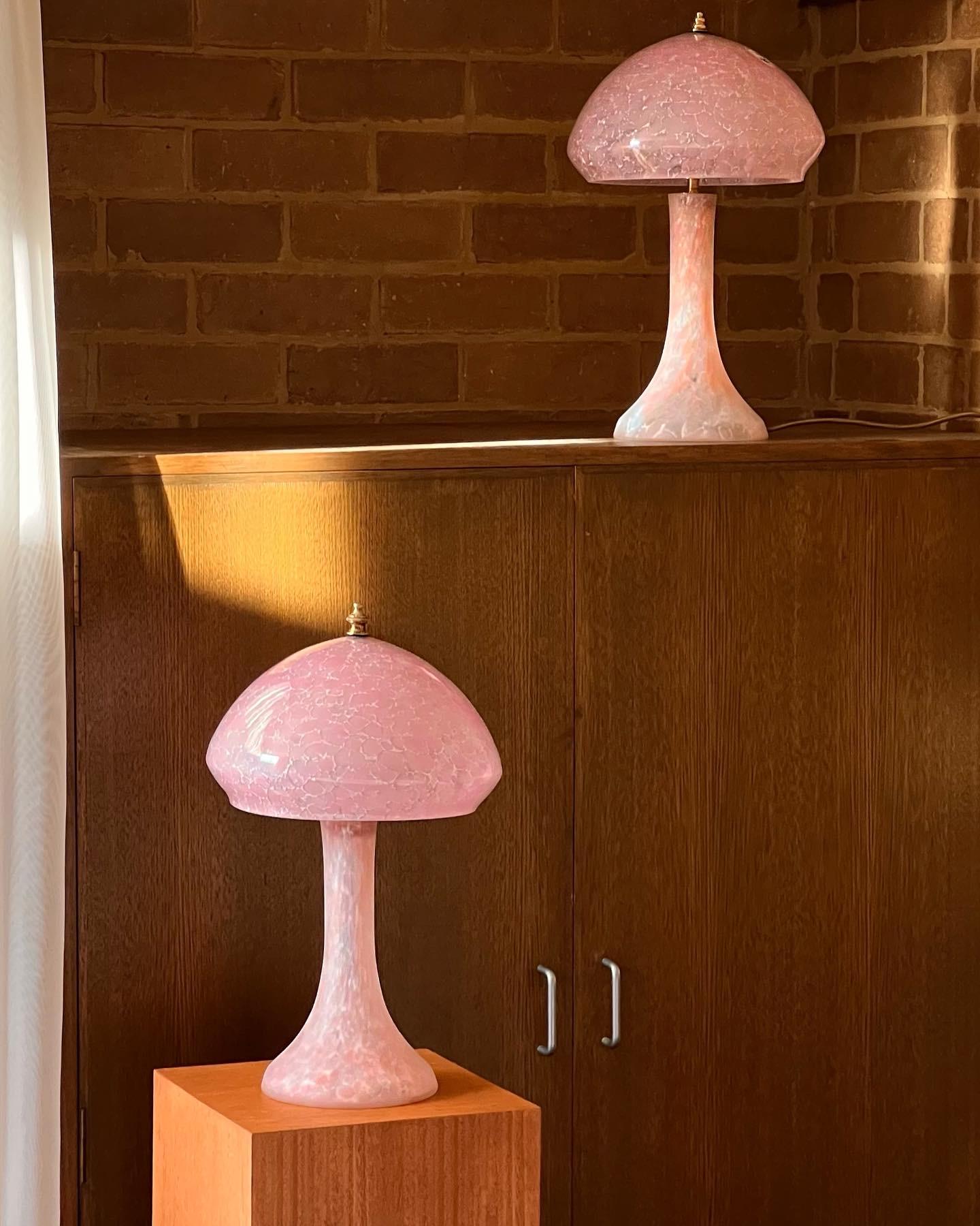 Vintage La Rochere French Mushroom Table Lamps In Good Condition In KEW, AU