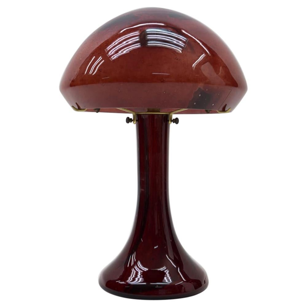 Vintage La Rochere Glass Table Lamp, Signed, 1970s