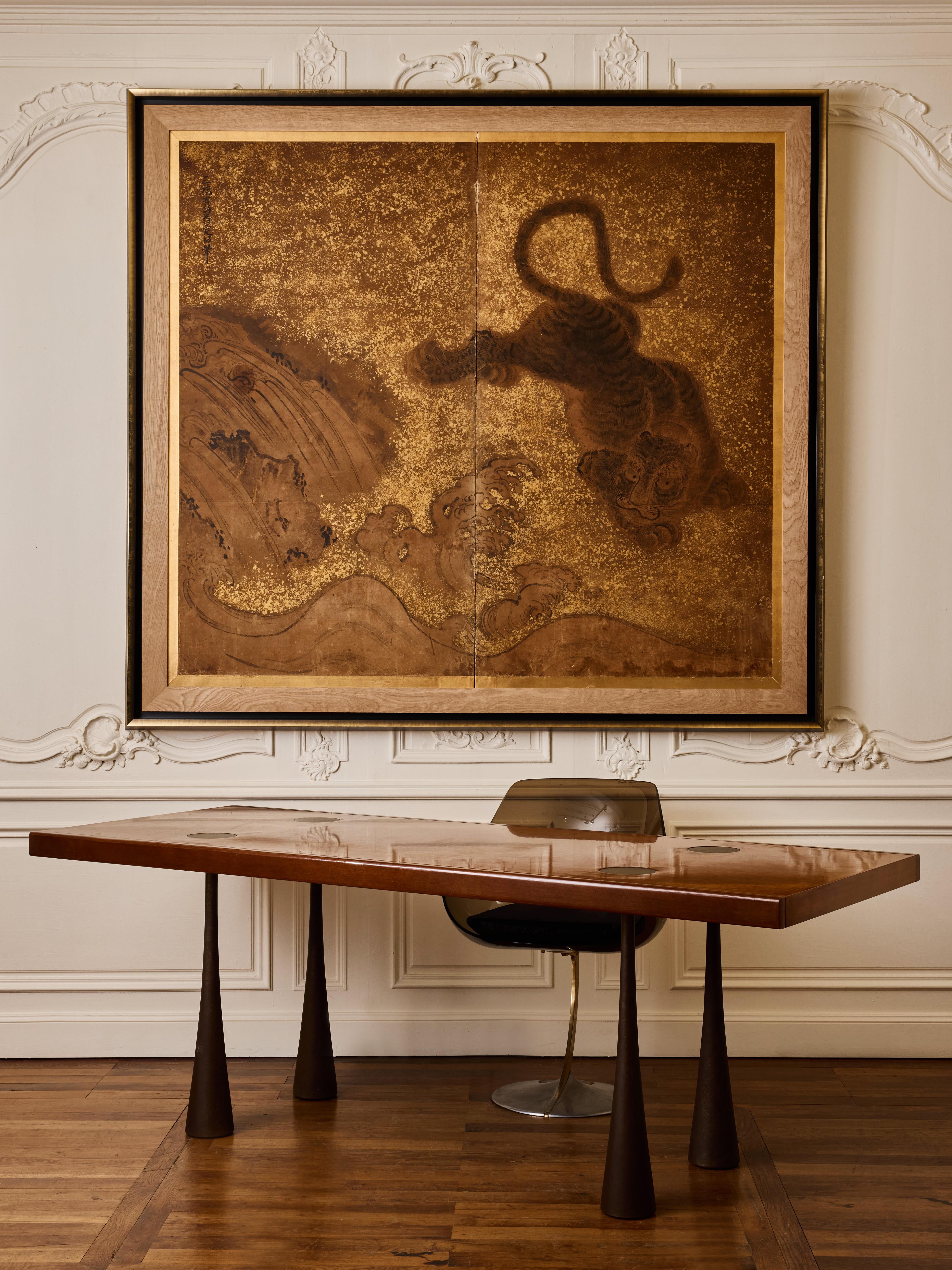 Patiné Table vintage « La Sorgente Dei Mobili » d'Angelo Mangiarotti. en vente