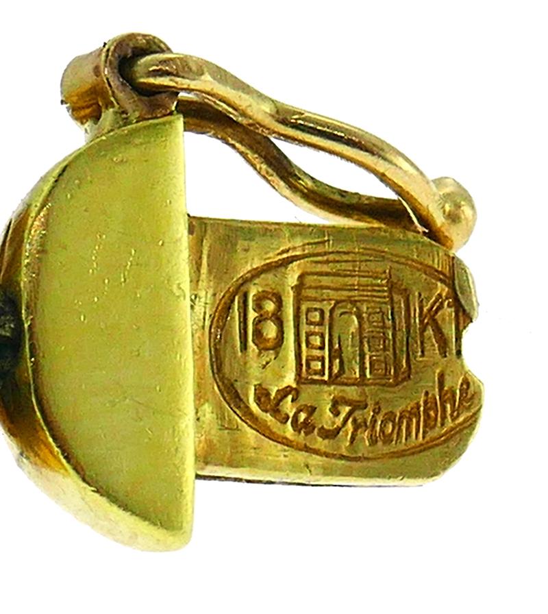 18 Karat Gelbgold Armband mit La Triomphe Perle (Gemischter Schliff)